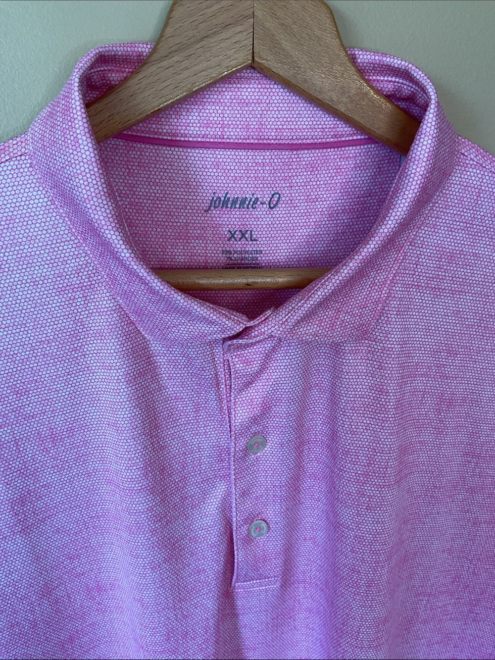 johnnie-O Pink Honeycomb Polo Golf Shirt with UPF Size XXL - Picture 4 of 5